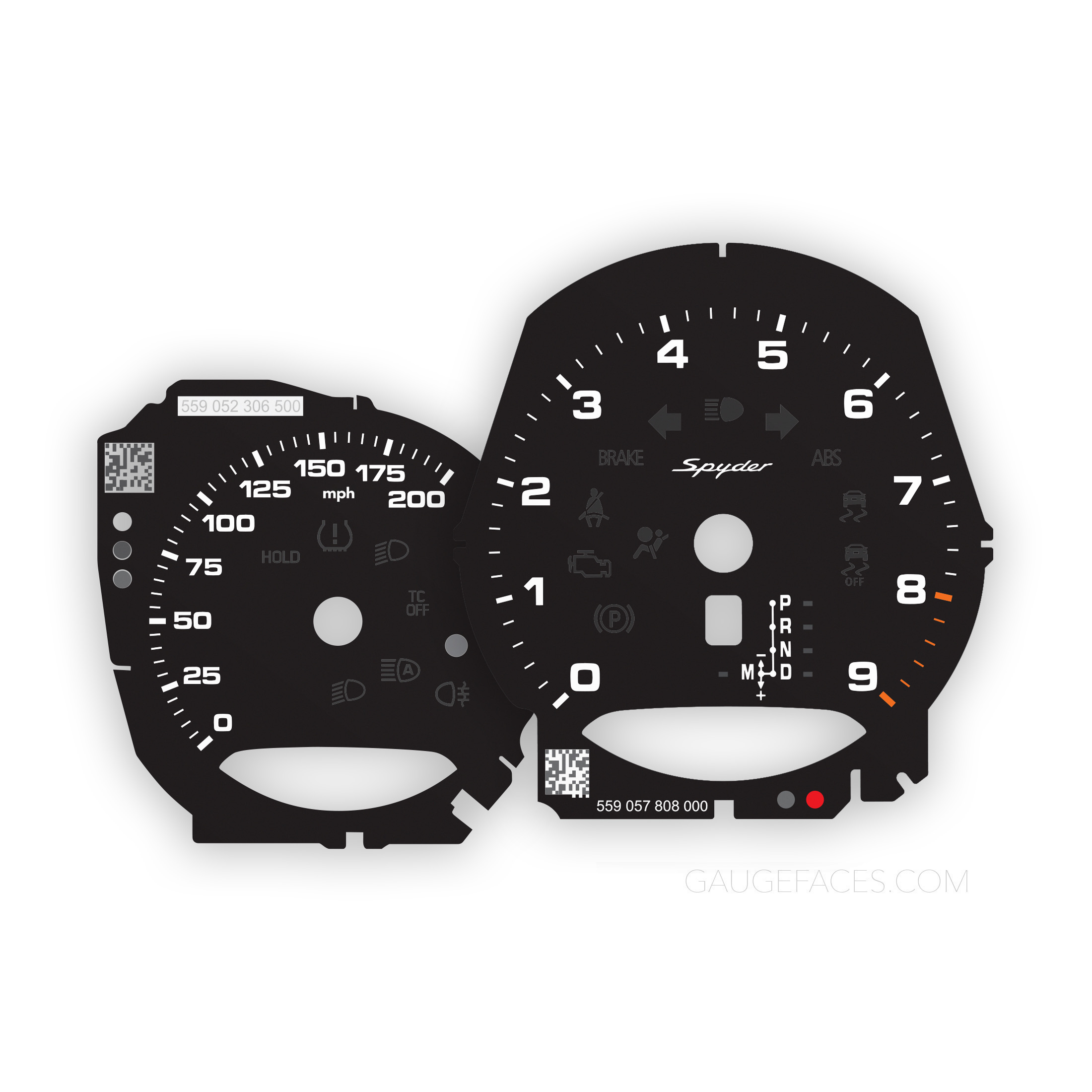 Porsche 718 Spyder OEM Gauge Faces Set - US