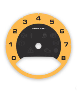 Porsche 971 Panamera Gauge Face Tachometer - Signal Yellow
