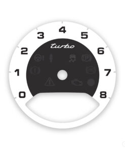 Porsche 971 Panamera Turbo Gauge Face Tachometer - White
