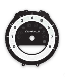 Porsche 911 992 Turbo S Gauge Face Tachometer - White
