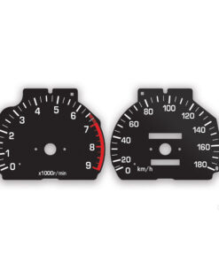 Subaru Alcyone Instrument Dials - 180KMH/260KMH - 9000 RPM - Black