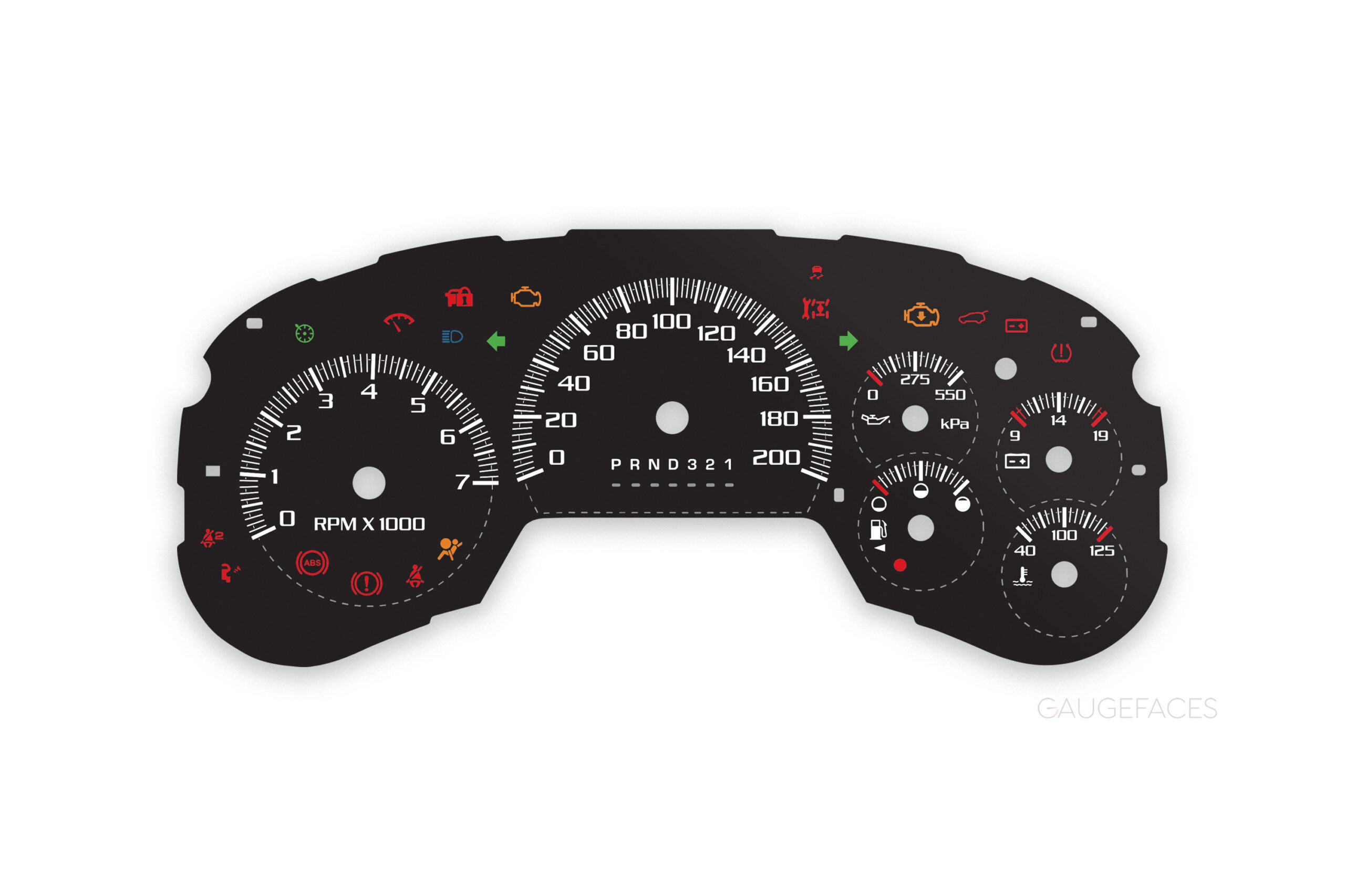 2002-2005-CHEVROLET-Trailblazer-Custom-Gauge-Face-Black-Cluster-Dashboard-Dial