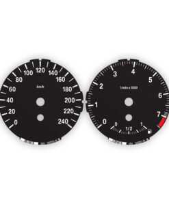 BMW Gauge Faces E87/ E81/ E88/ E82 /E90/E91/E92/E93/ E84 - Low - 240KMH - 7000RPM - Black