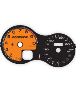 Custom Order: Ferrari 575 Gauge Face - Custom Logo- MPH Only - Black/Orange
