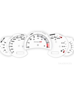 Custom Order: Porsche 996.2 Gauge Faces Set - US-Spec - Manual - White with Semi-Ring