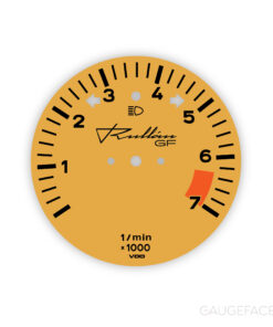 Custom Order: Porsche Carrera (1984) Gauge Face Tachometer  - Custom Logo - Aurum Gold