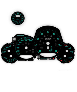 Custom Order: For Porsche 991.2 Carrera GTS Gauge Faces Set - Black with Green Numbers