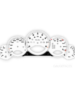 Custom Order: For Porsche 911 997.1 - Turbo Logo - Instrument Gauge Faces Set - Automatic - EU-Spec - White