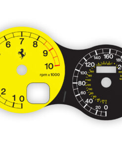 Custom Order: Ferrari Gauge Face - Black/Yellow - Enzo Look