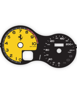 Custom Order: Ferrari F430 Gauge Face - Black/Yellow