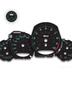Custom Order: Porsche 911 991.2 GT3 Gauge Faces Set - Black with Green Lettering