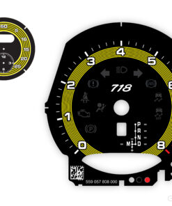 Custom Order: 718 Cayman Tachometer + Sport Chrono - EU-Spec - PDK - Black with Yellow Ring