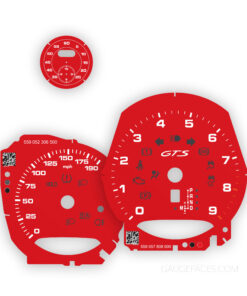Custom Order: Porsche 981 GTS Gauge Faces Set - PDK - UK-Spec - Red