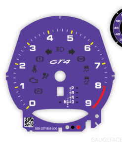 Custom Bundle: Porsche 718 GT4 Gauge Face Tachometer + Sport Chrono - Ultraviolet