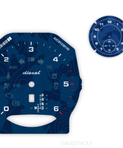 Custom Order: Porsche 958 Gauge Face tachometer + Sport chrono - Topographic Livery - Midnight Blue