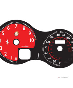 Ferrari 360 / 430 (Type F131) Gauge Face – F430 Spider Look – Red / Black – Custom Logo