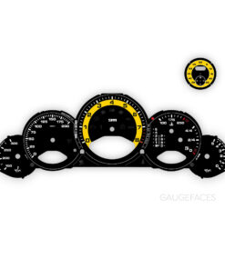 For Porsche 911 997 (Gen 1&2): Gauge Faces Set – Black with Yellow Solid Accent Ring + Sport Chrono
