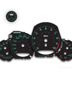 Custom Order: Porsche 991 GT3 Gauge Faces Set - Black/Green