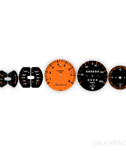 Porsche 911SC (1979) Gauge Faces Set - Black / Orange